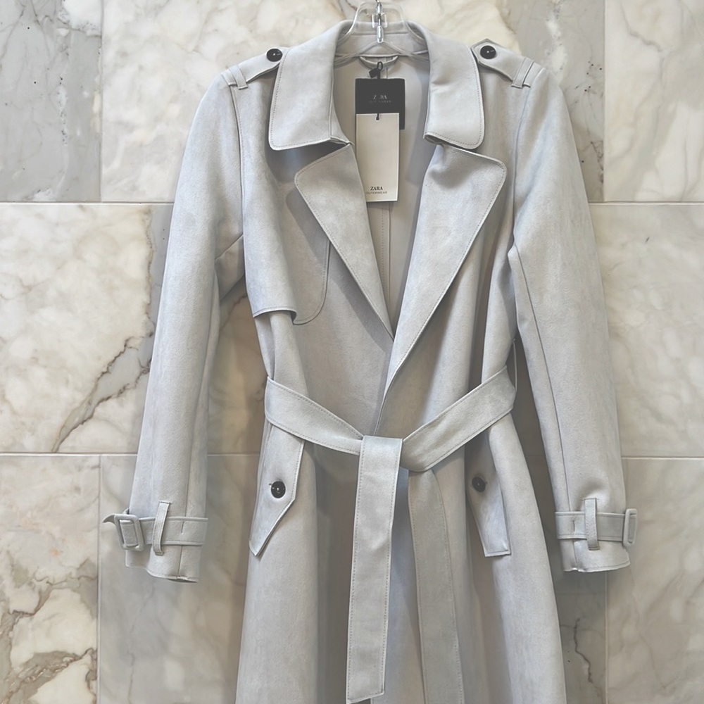 ZARA faux suede trench. NWT. So soft, lightweight & perfect for spring!